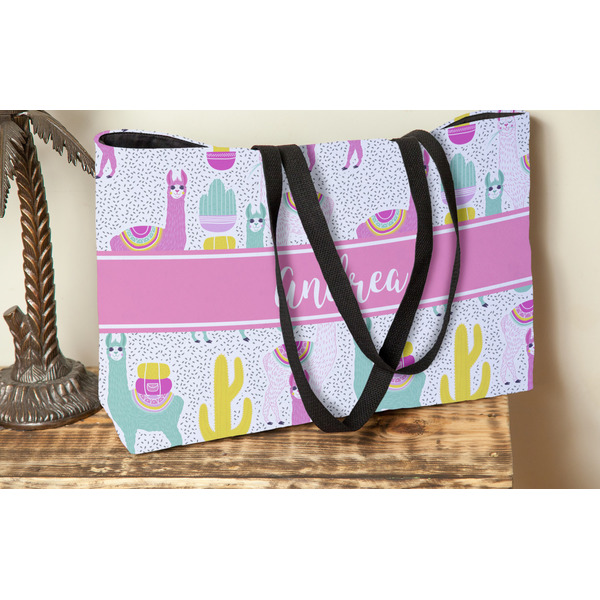 Llamas Tote w/Black Handles - Lifestyle View