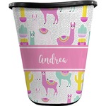 Llamas Waste Basket - Double Sided (Black) (Personalized)