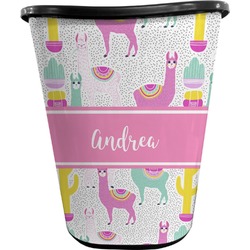 Llamas Waste Basket - Single Sided (Black) (Personalized)