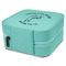Llamas Travel Jewelry Boxes - Leather - Teal - View from Rear