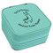 Llamas Travel Jewelry Boxes - Leatherette - Teal - Angled View