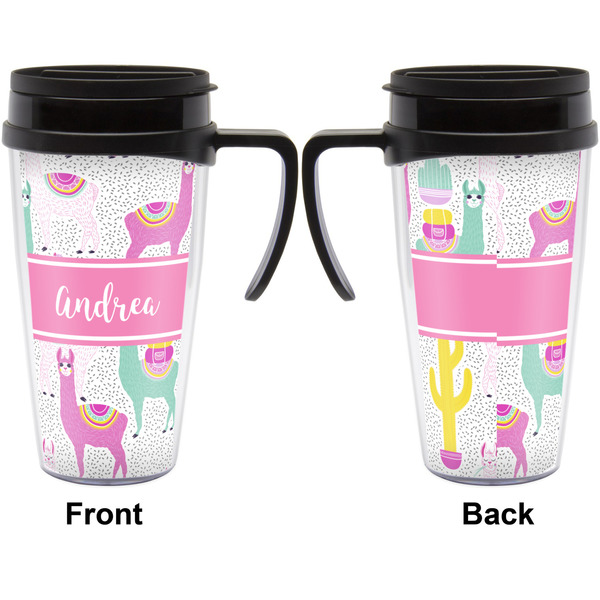 Llamas Travel Mug with Black Handle - Approval