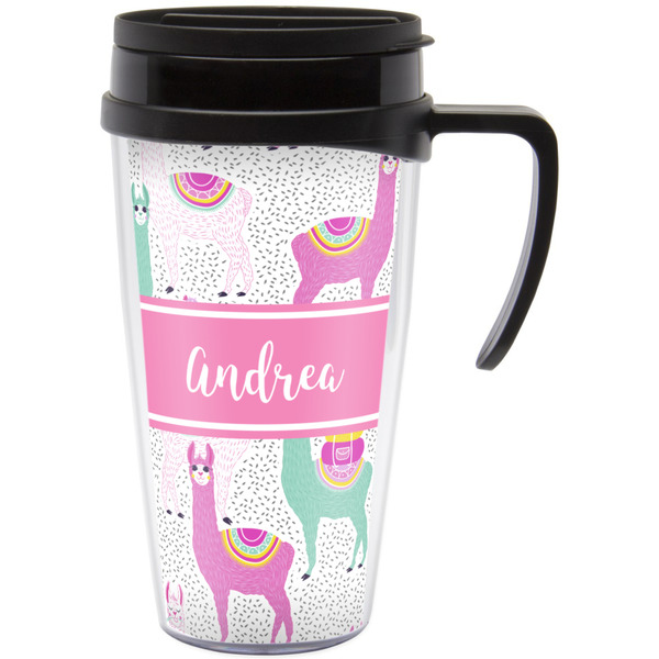 Custom Llamas Acrylic Travel Mug with Handle (Personalized)