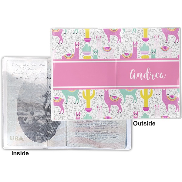 Llamas Vinyl Passport Holder - Flat Front and Back