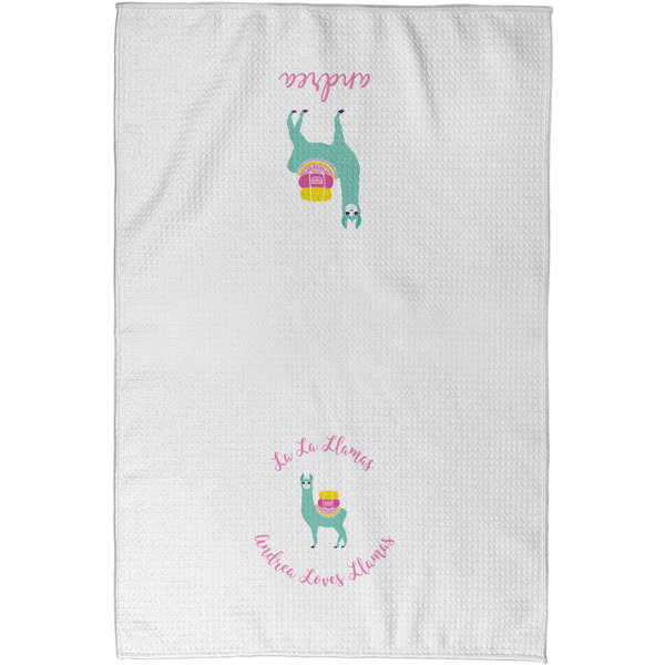 Llamas Waffle Towel - Partial Print - Approval Image