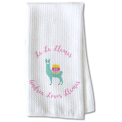 Llamas Kitchen Towel - Waffle Weave - Partial Print (Personalized)