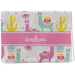Llamas Kitchen Towel - Waffle Weave - Full Color Print (Personalized)