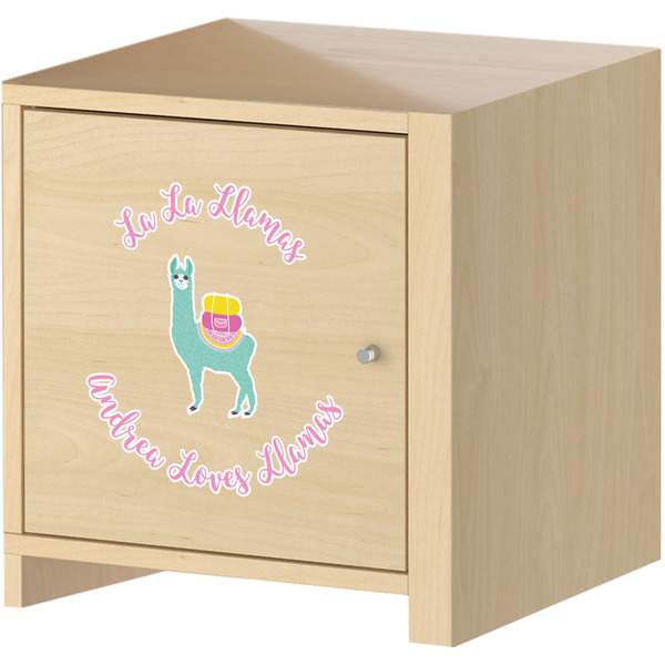 Llamas Wall Graphic on Wooden Cabinet
