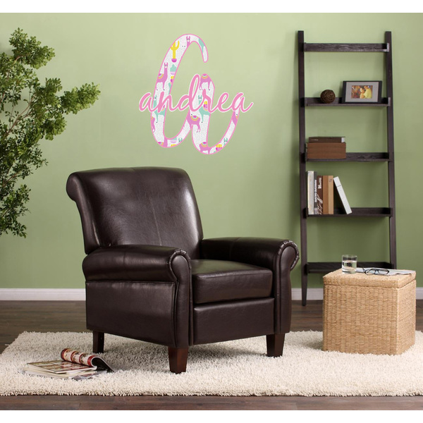 Llamas Wall Name & Initial Large on Living Room Wall