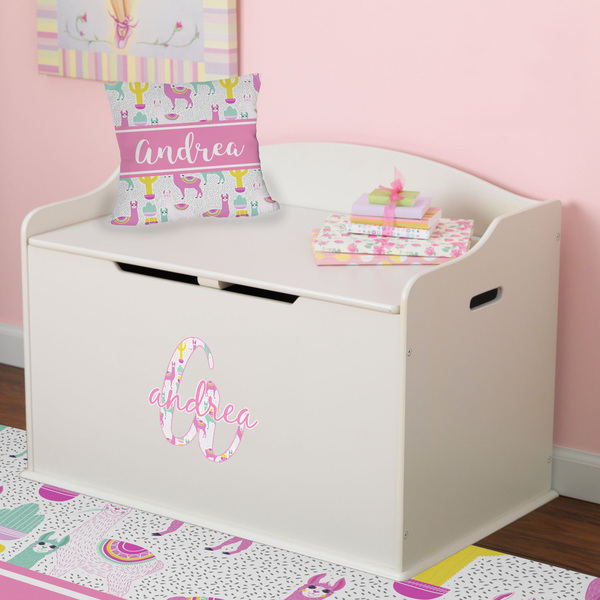 Llamas Wall Name & Initial Small on Toy Chest