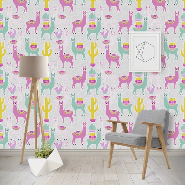 Custom Llamas Wallpaper & Surface Covering (Peel & Stick - Repositionable)
