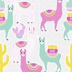 Llamas Wallpaper & Surface Covering (Peel & Stick 24"x 24" Sample)