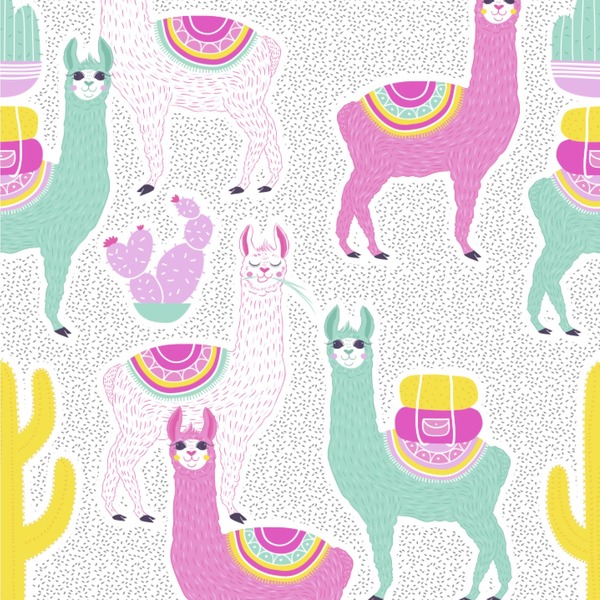 Custom Llamas Wallpaper & Surface Covering (Peel & Stick 24"x 24" Sample)
