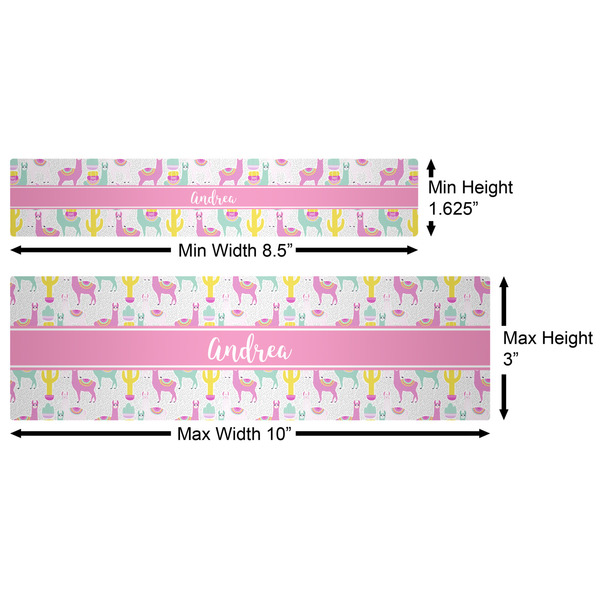 Llamas Water Bottle Labels w/ Dimensions