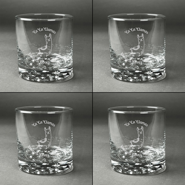 Llamas Whiskey Glasses - Set of 4 all Engraved