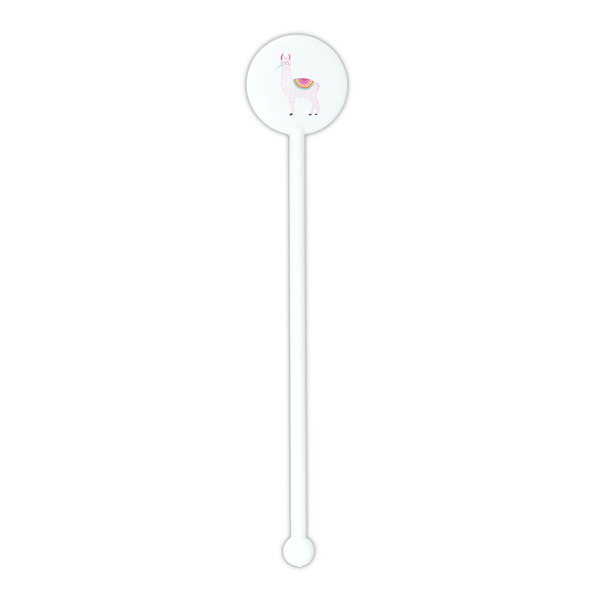 Llamas White Plastic 5.5" Stir Stick - Round - Single Stick