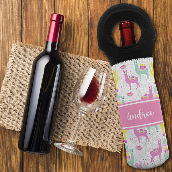 Llamas Wine Tote Bag - FLATLAY