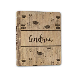 Llamas Wood 3-Ring Binder - 1" Half-Letter Size (Personalized)