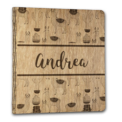Llamas Wood 3-Ring Binder - 1" Letter Size (Personalized)