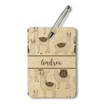 Llamas Wood Luggage Tag - Rectangle (Personalized)