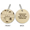 Llamas Wood Luggage Tags - Round - Approval
