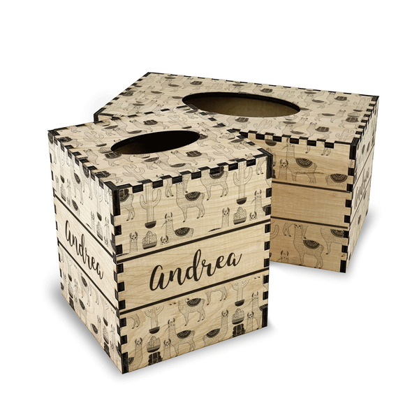 Llamas Wood Tissue Box Covers - Parent/Main