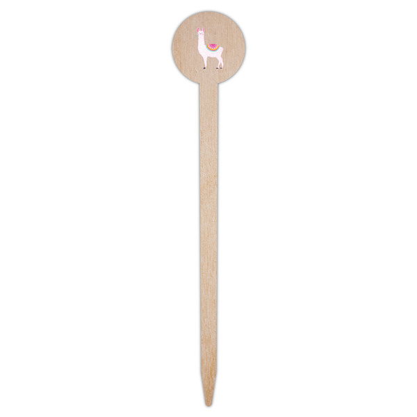 Llamas Wooden 6" Food Pick - Round - Single Pick