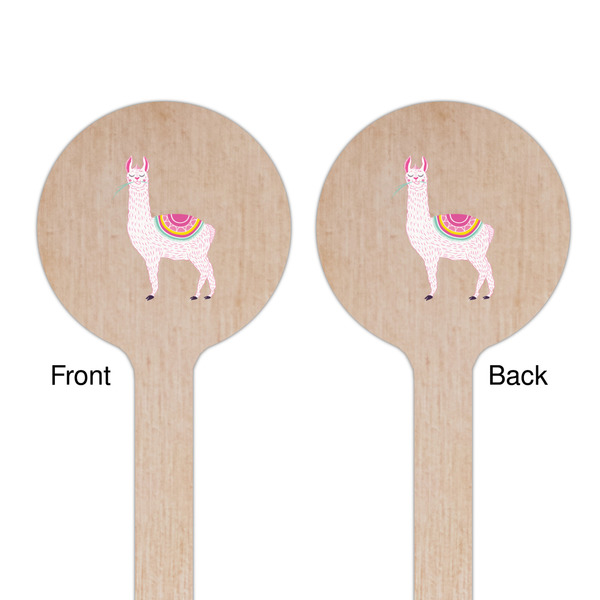 Llamas Wooden 6" Stir Stick - Round - Double Sided - Front & Back