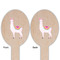 Llamas Wooden Food Pick - Oval - Double Sided - Front & Back