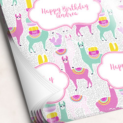 Llamas Wrapping Paper Sheets - Single-Sided - 20" x 28" (Personalized)