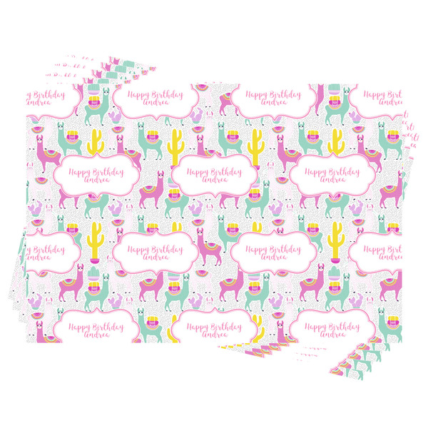Llamas Wrapping Paper - Front & Back - Sheets Approval
