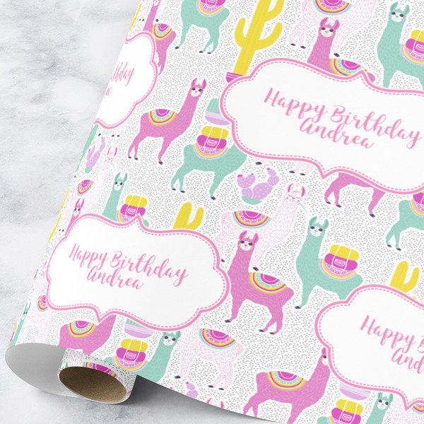 Custom Llamas Wrapping Paper Roll - Large (Personalized)