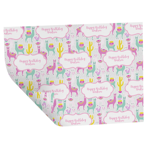 Llamas Wrapping Paper Sheet - Double Sided - Folded