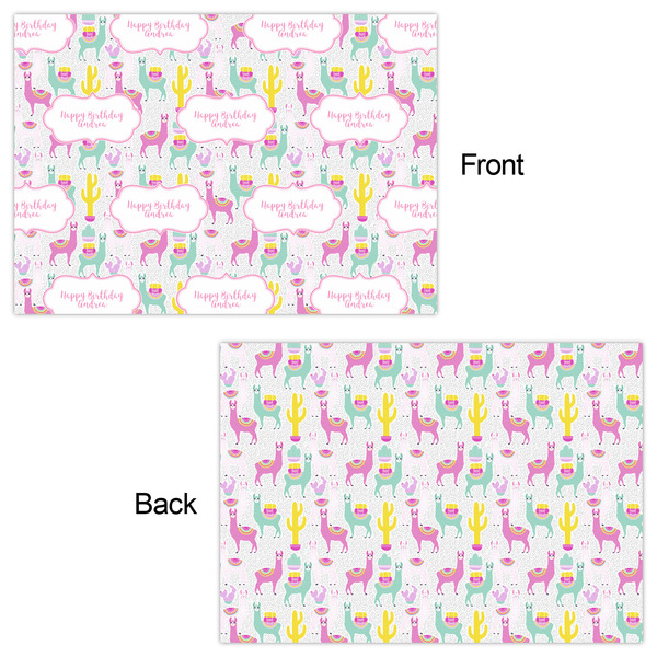 Llamas Wrapping Paper Sheet - Double Sided - Front & Back