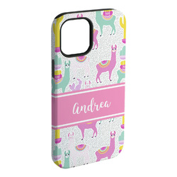 Llamas iPhone Case - Rubber Lined - iPhone 15 Plus (Personalized)