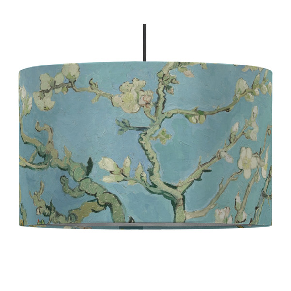 Custom Almond Blossoms (Van Gogh) 12" Drum Pendant Lamp - Fabric