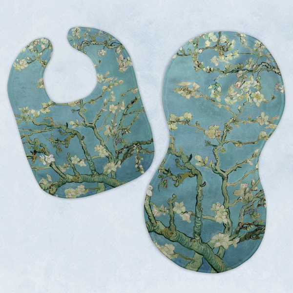 Custom Almond Blossoms (Van Gogh) Baby Bib & Burp Set
