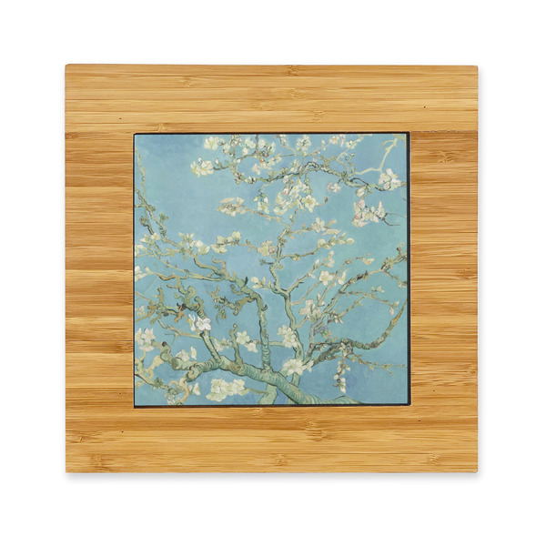 Custom Almond Blossoms (Van Gogh) Bamboo Trivet with Ceramic Tile Insert
