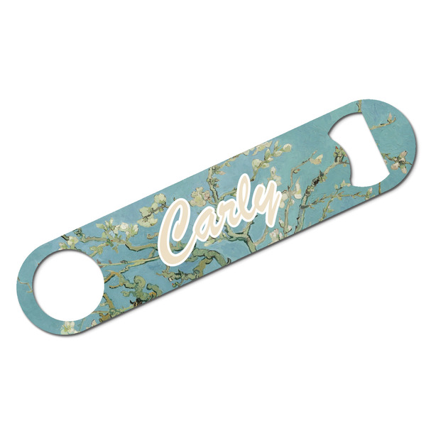 Custom Almond Blossoms (Van Gogh) Bar Bottle Opener - White