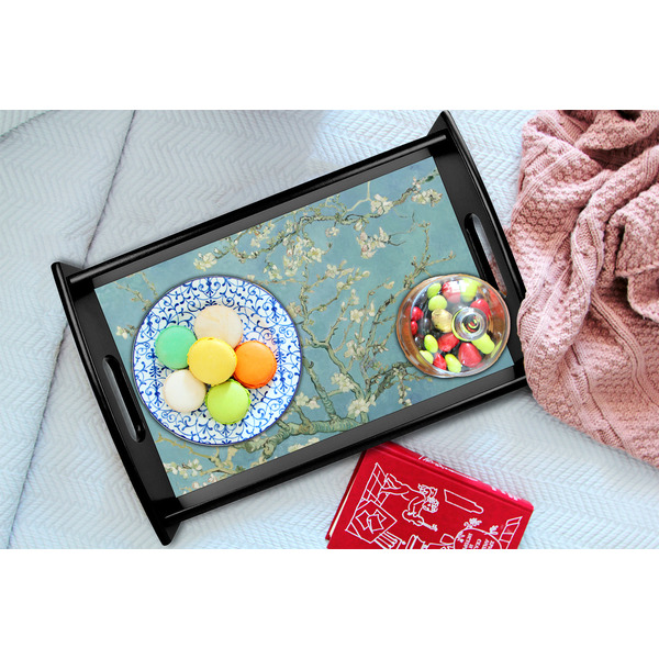 Almond Blossoms (Van Gogh) Black Tray - Lifestyle (UPDATED)