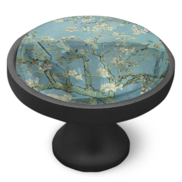 Almond Blossoms (Van Gogh) Cabinet Knob - Black - Side