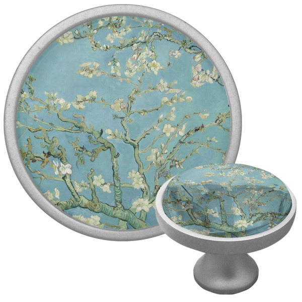 Custom Almond Blossoms (Van Gogh) Cabinet Knob (Silver)
