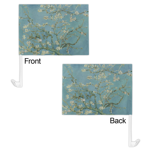 Almond Blossoms (Van Gogh) Car Flag - 11" x 8" - Front & Back View