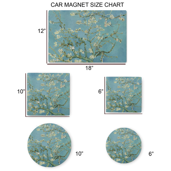 Almond Blossoms (Van Gogh) Car Magnets - SIZE CHART