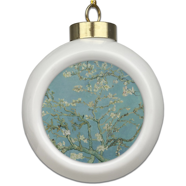 Custom Almond Blossoms (Van Gogh) Ceramic Ball Ornament