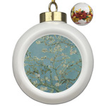 Almond Blossoms (Van Gogh) Ceramic Ball Ornaments - Poinsettia Garland