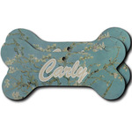 Almond Blossoms (Van Gogh) Ceramic Dog Ornament - Front & Back