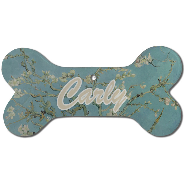 Almond Blossoms (Van Gogh) Ceramic Flat Ornament - Bone Front