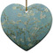 Almond Blossoms (Van Gogh) Ceramic Flat Ornament - Heart (Front)
