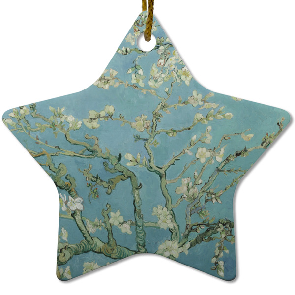 Custom Almond Blossoms (Van Gogh) Star Ceramic Ornament